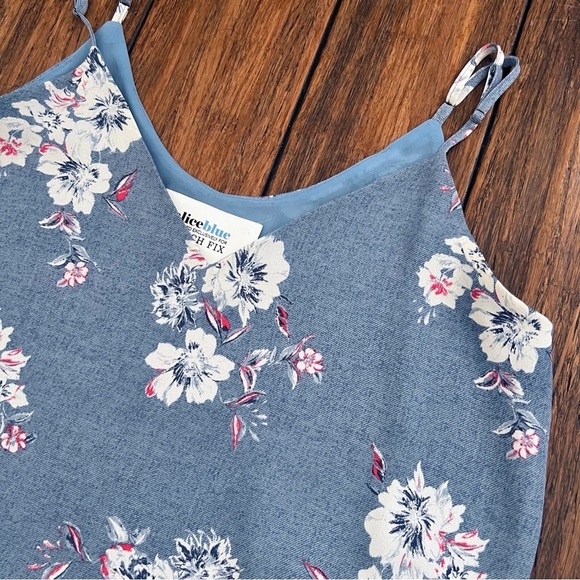 Alice Blue Stitch Fix Floral Tank Top Dressy Small Career Office Blouse Blue S - Picture 2 of 7